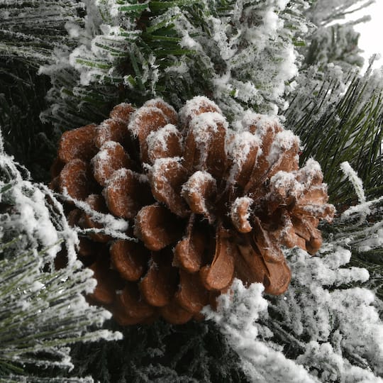 4ft. Pre-Lit Snowy Bedford Pine Entrance Artificial Christmas Tree, Clear Lights